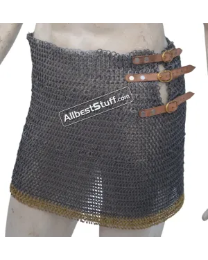 8 mm Flat Riveted Alternating Solid Ring Maille Skirt